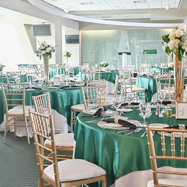 MSUFCU Club with decorated tables